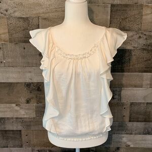 Express Sleeveless Flowy Top with ruffles
